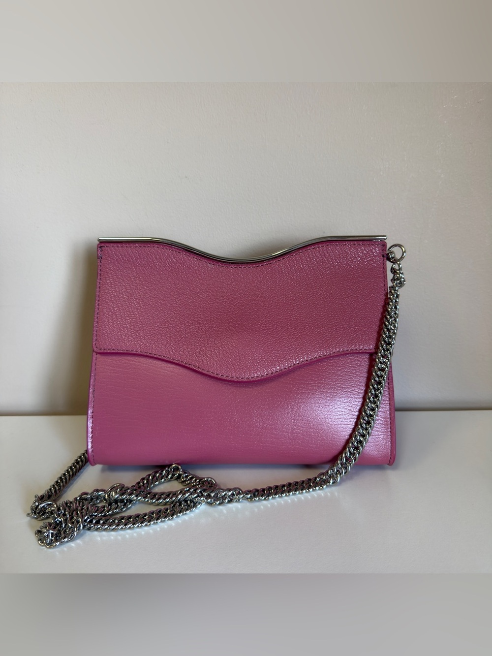 Rebecca Minkoff Leather Crossbody Bag with Silver Chain MISSING TAG